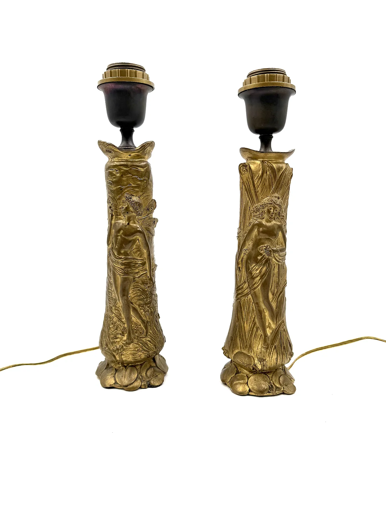 Pair of Art Nouveau table lamps, Paul Louchet, France, ca. 1900s 13