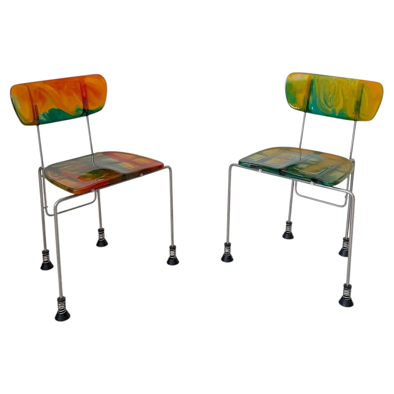 Gaetano Pesce, pair of chairs mod. 543 Broadway by Bernini, 1990s 1