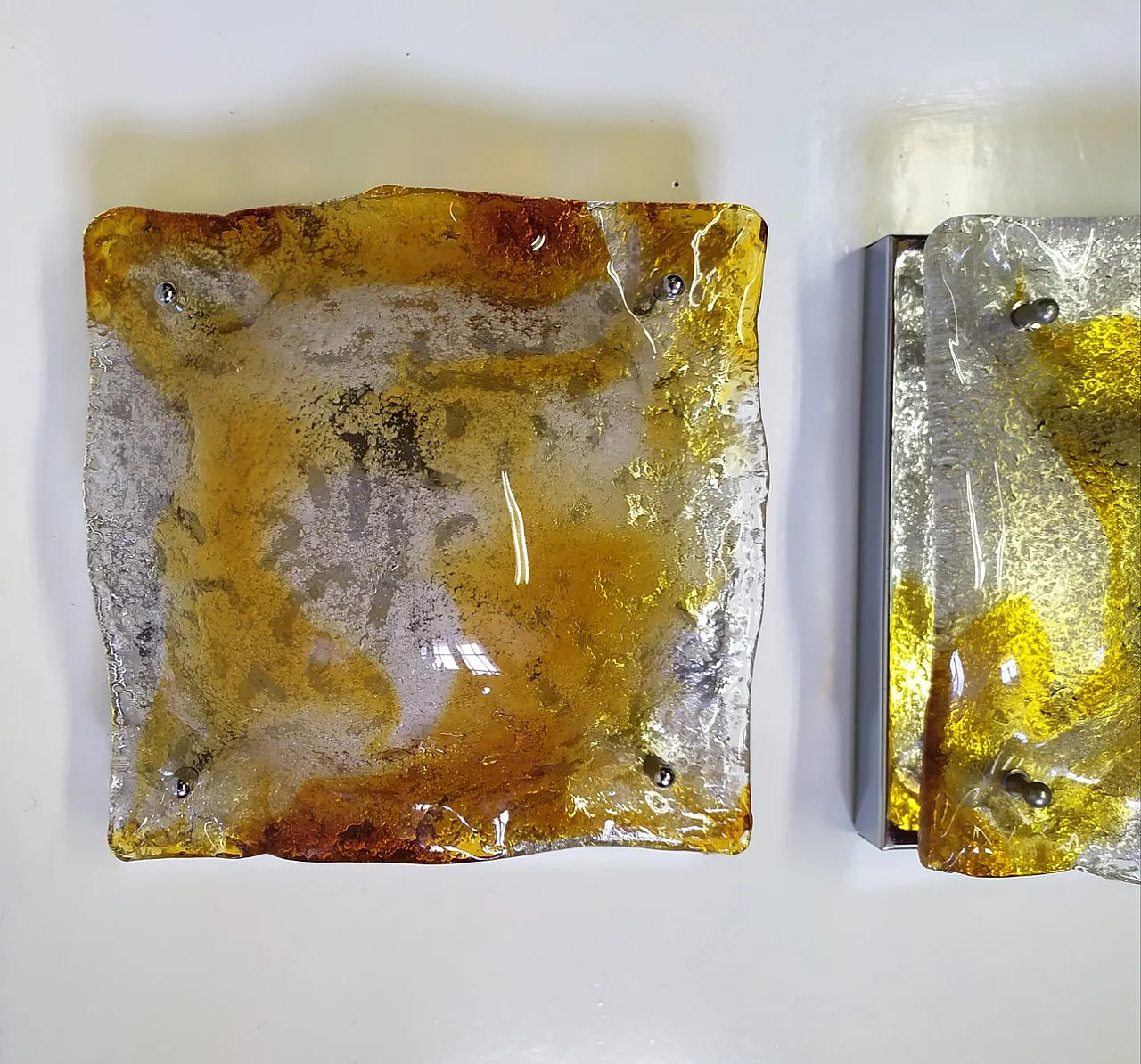 Coppia applique in vetro di Murano di T.Zuccheri per Mazzega, anni '70 4