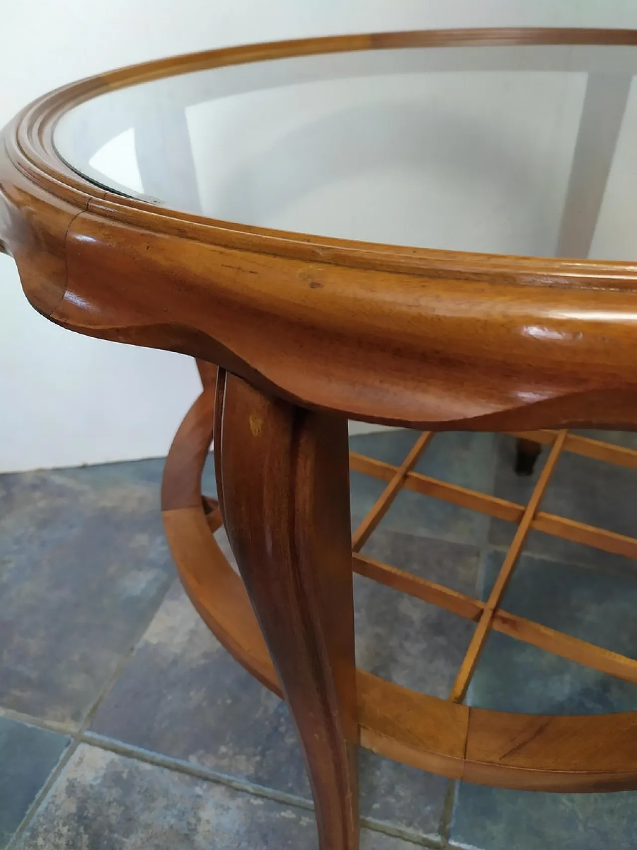 Tavolino da caffè rotondo di Paolo Buffa, anni '50 8