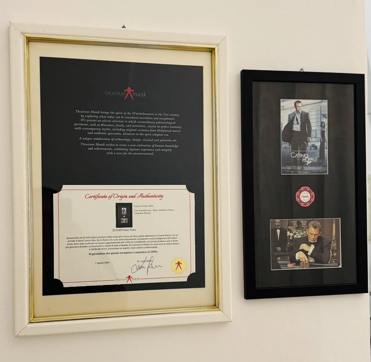 007 Casino Royale Poker fiche Original Movie Props COA, 2000 11