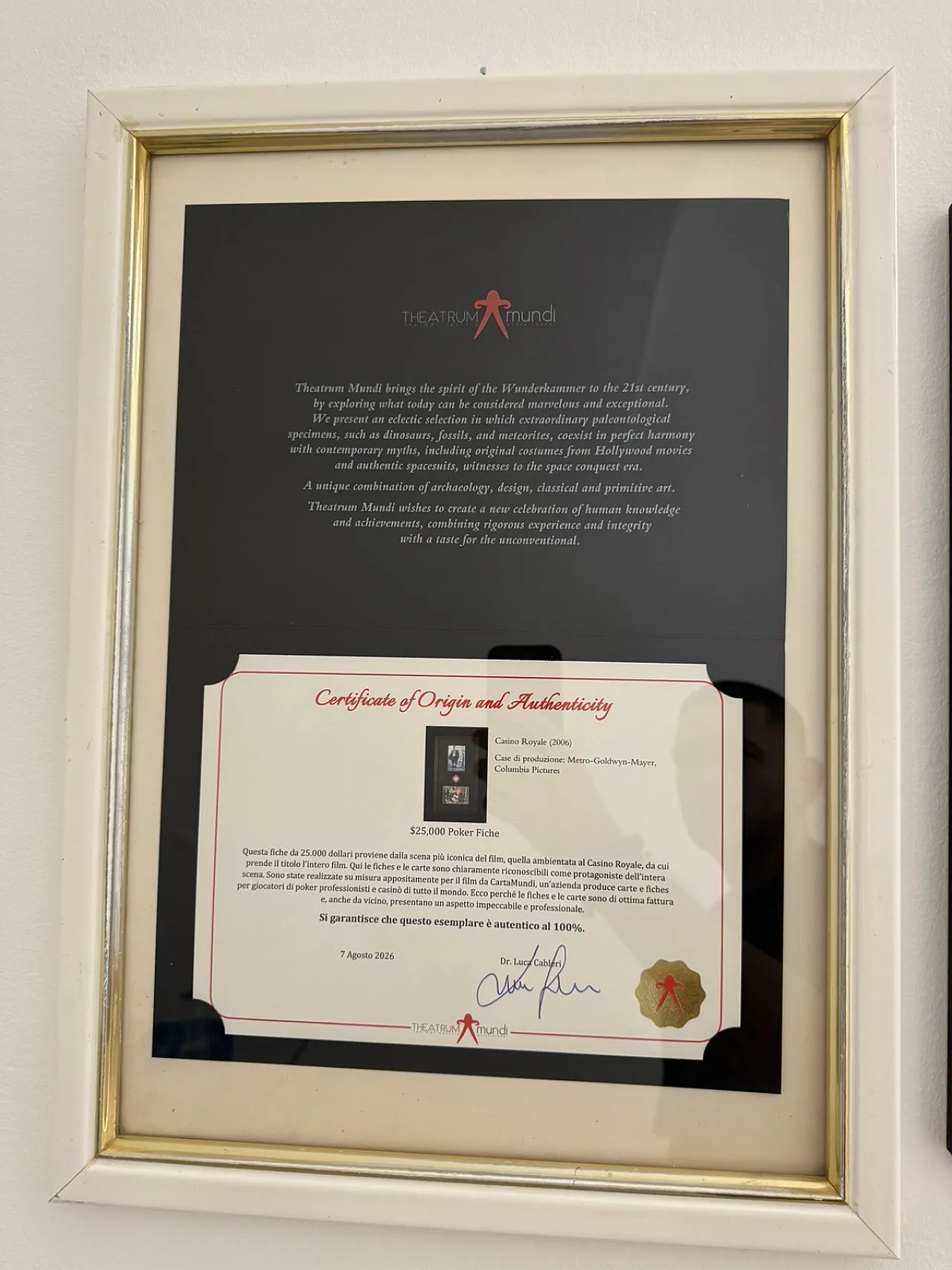 007 Casino Royale Poker fiche Original Movie Props COA, 2000 13