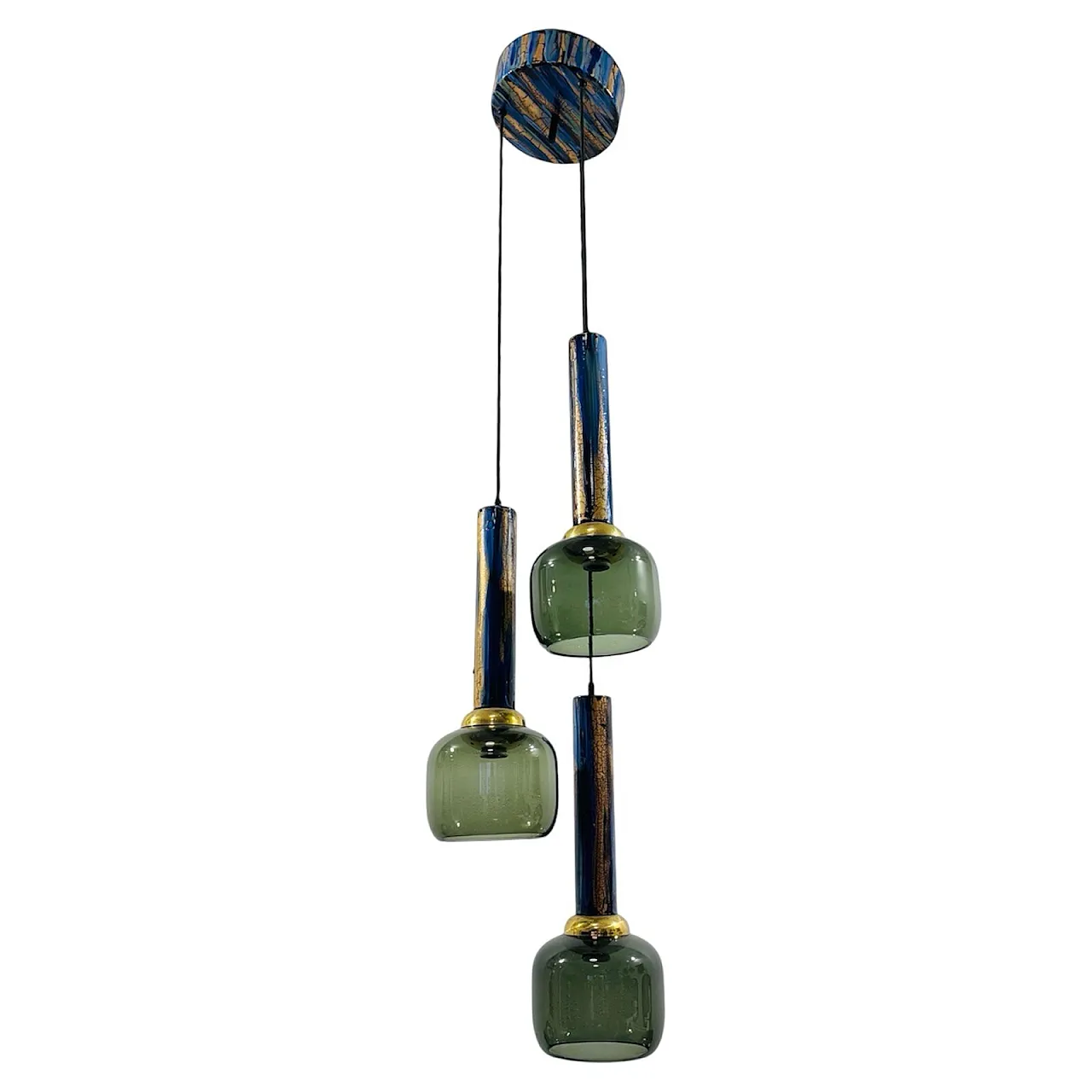 Enameled Chandelier by Angelo Brotto for Esperia Illuminazione, 70s 1