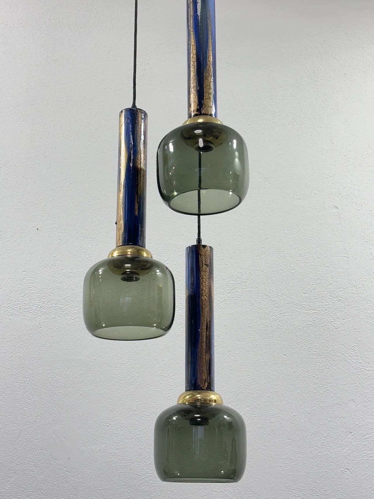 Enameled Chandelier by Angelo Brotto for Esperia Illuminazione, 70s 3