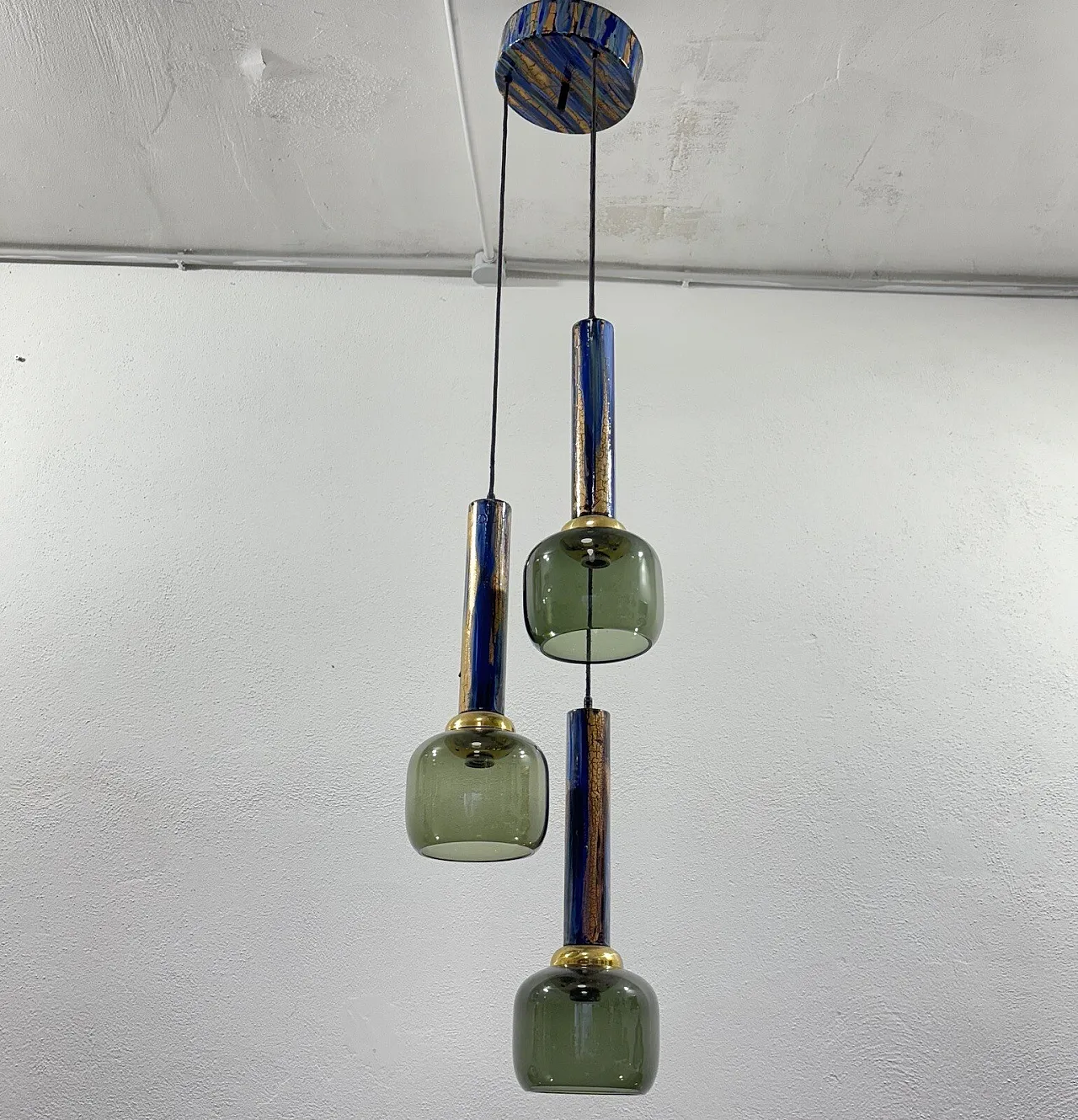 Enameled Chandelier by Angelo Brotto for Esperia Illuminazione, 70s 4
