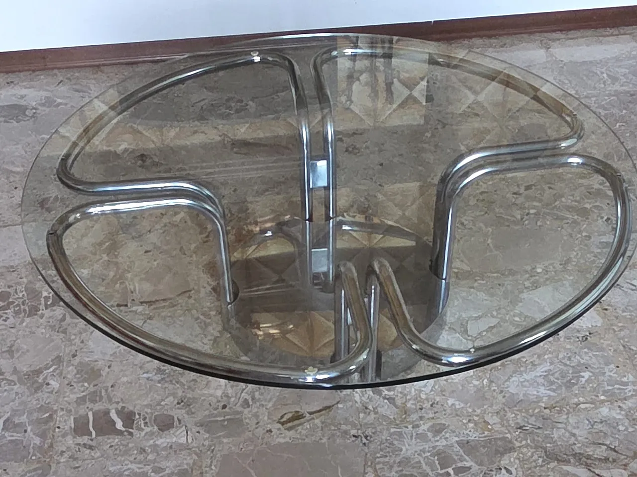 Ruound chromed coffee table by Gastone Rinaldi for Rima Desio, 1970s 7