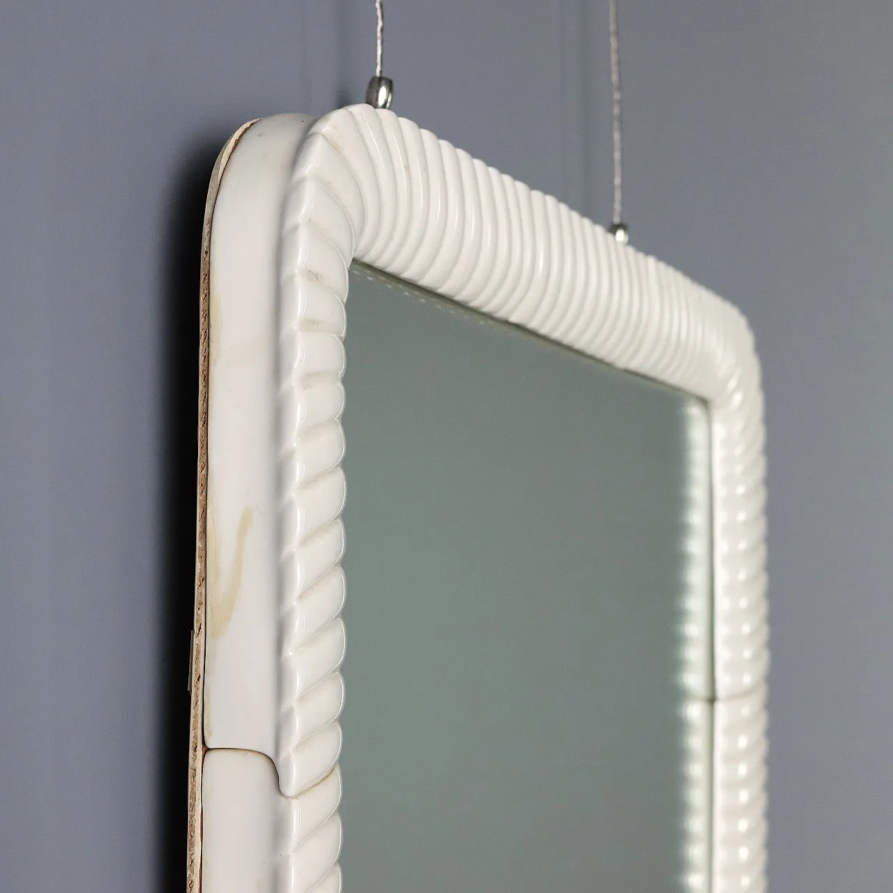 Specchio con cornice in ceramica, fine '900 9