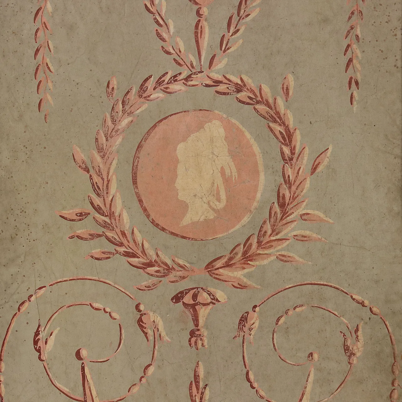Pannello decorativo dipinto, olio su cartone, '700 3