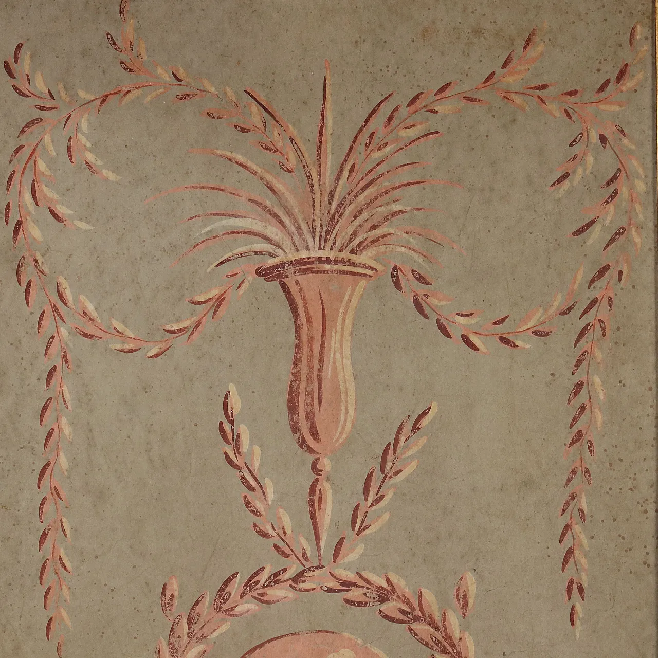 Pannello decorativo dipinto, olio su cartone, '700 4