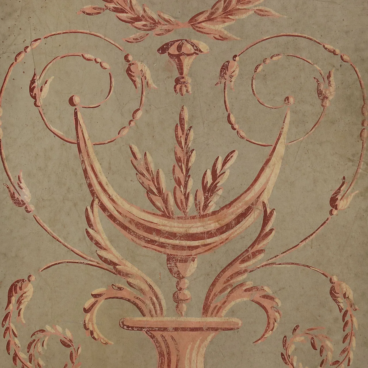 Pannello decorativo dipinto, olio su cartone, '700 6