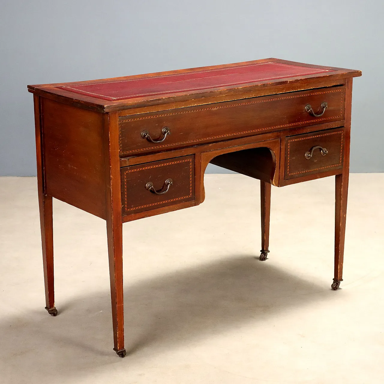 English writing desk with maple details, early 20th century 1