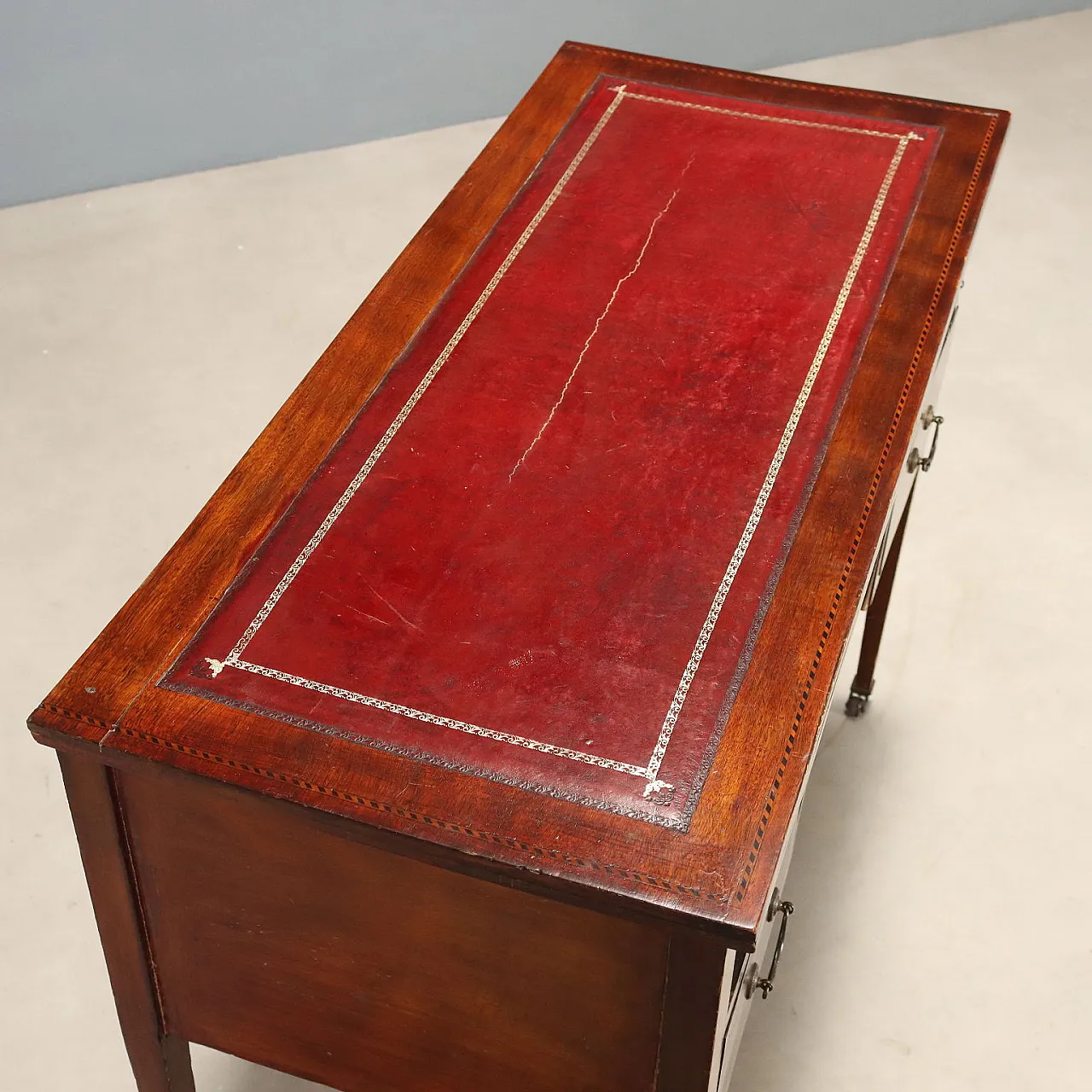 English writing desk with maple details, early 20th century 4