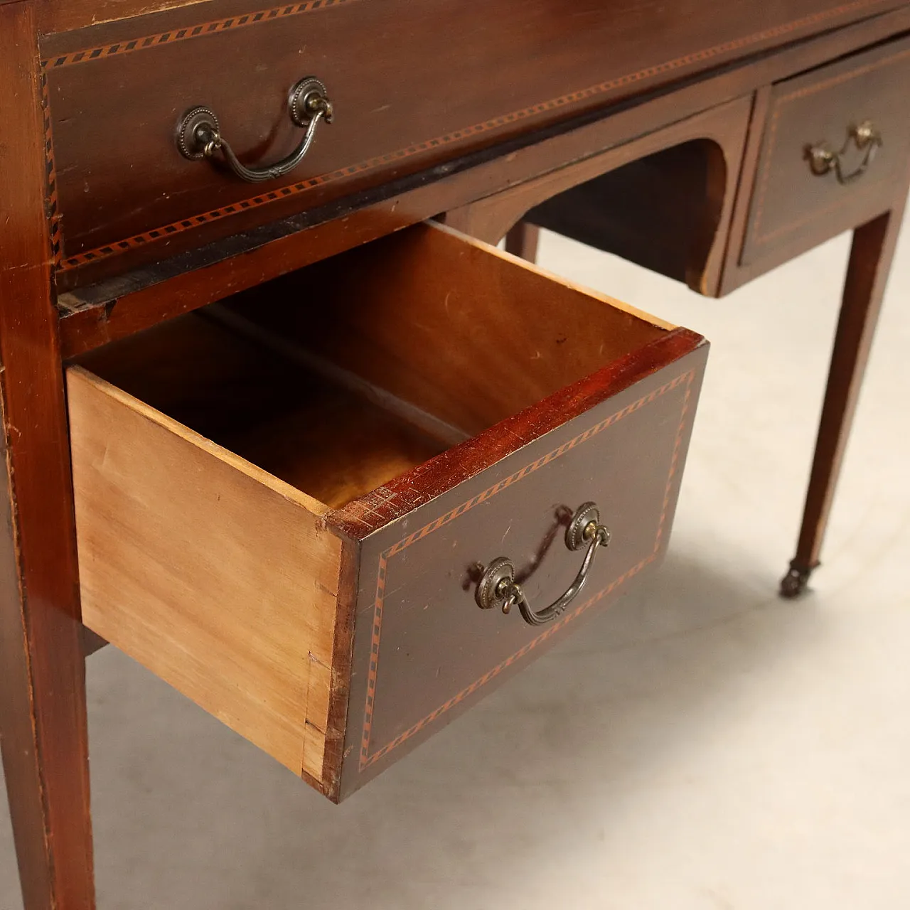 English writing desk with maple details, early 20th century 7