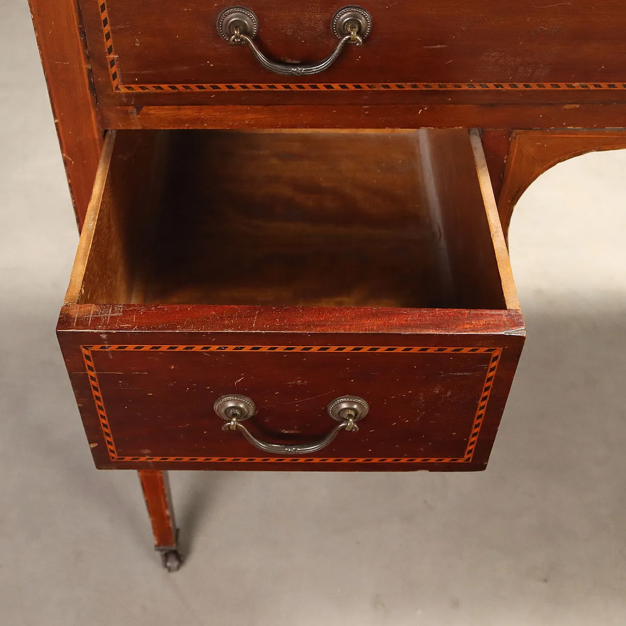 English writing desk with maple details, early 20th century 8