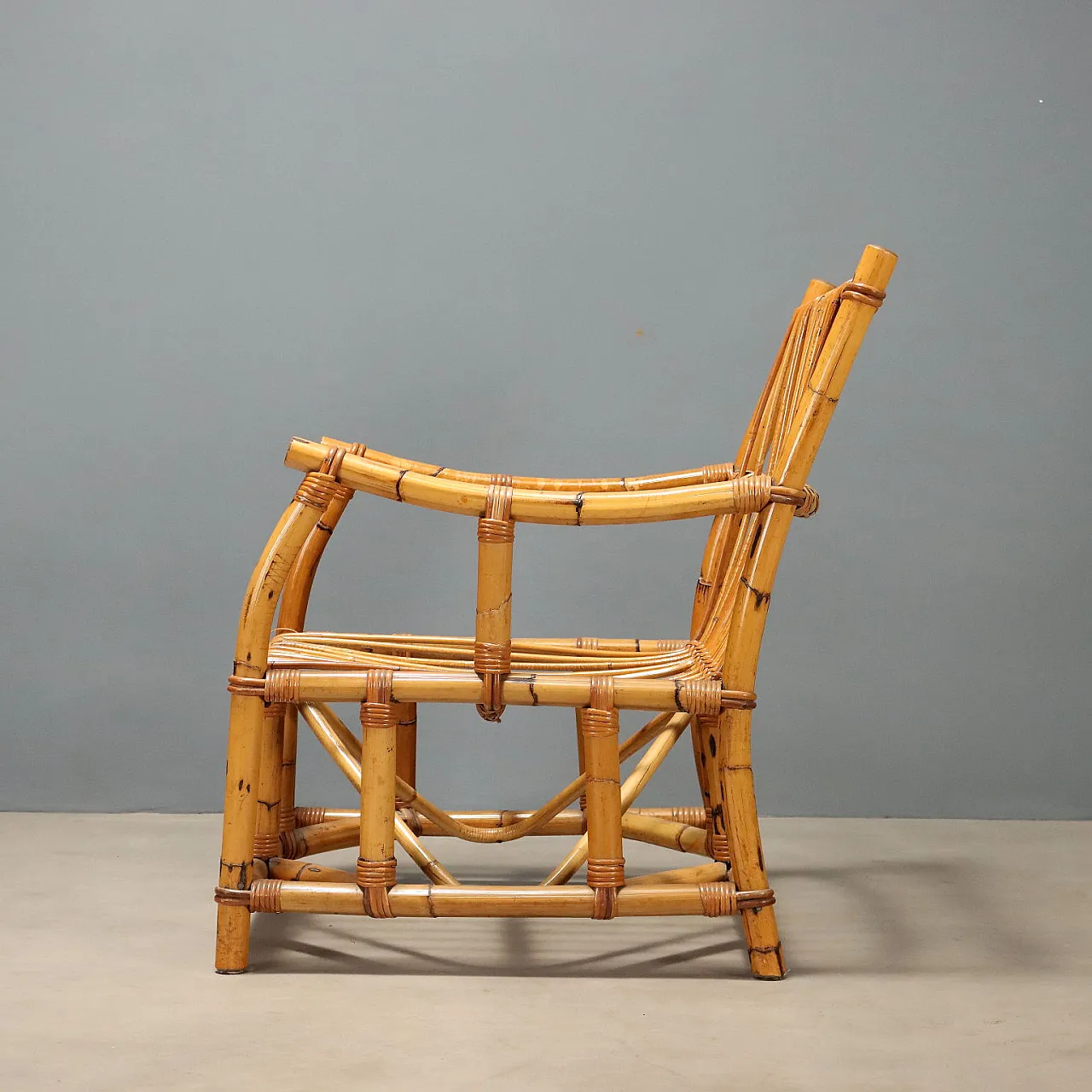 Bamboo armchair, 1970s 3