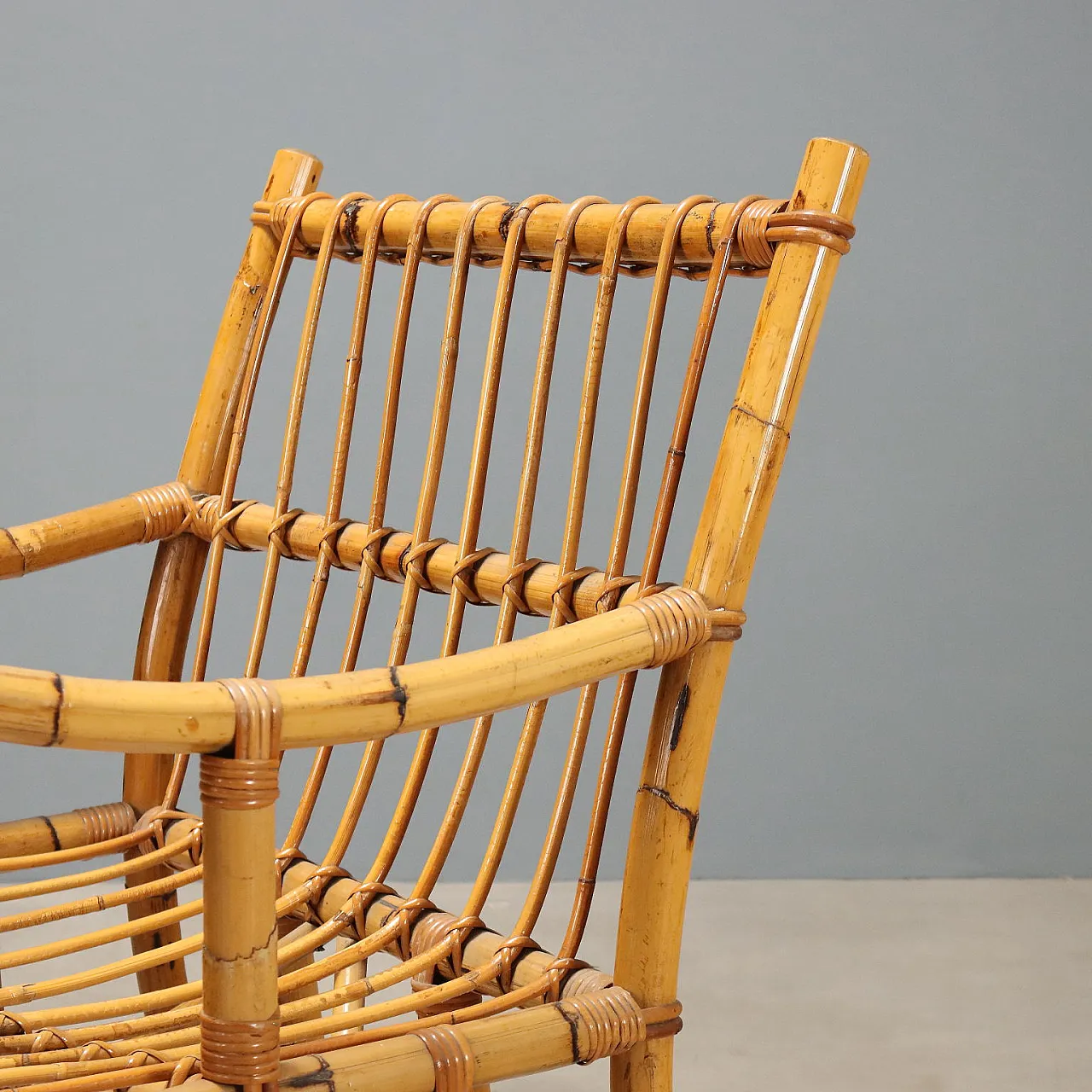 Bamboo armchair, 1970s 4