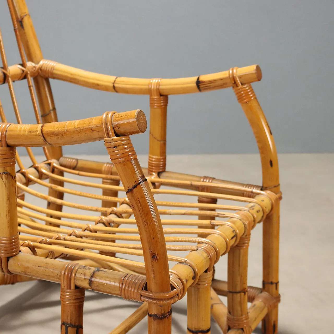 Bamboo armchair, 1970s 5