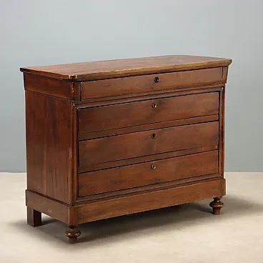 Louis Philippe chest of drawers in walnut, 19th century