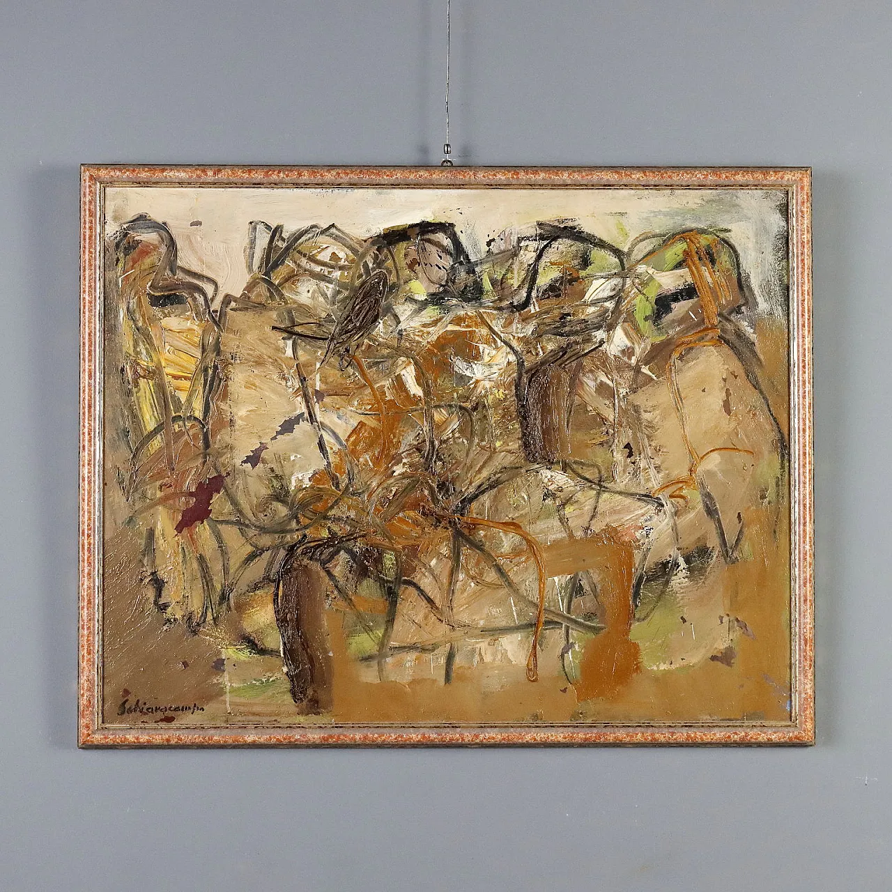 Painting by Paolo Schiavocampo, oil on canvas, 20th century 1
