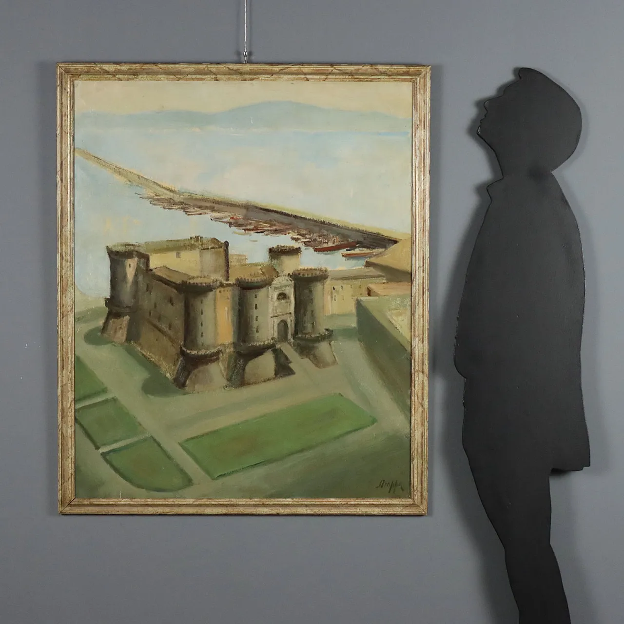 Painting by Leonardo Stroppa, oil on masonite, 20th century 2