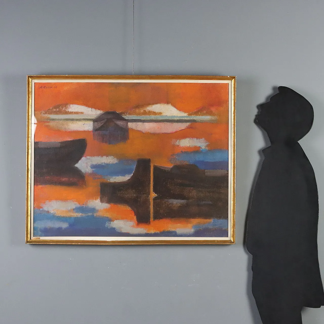 Painting by Attilio Rossi, oil on canvas, 20th century 2