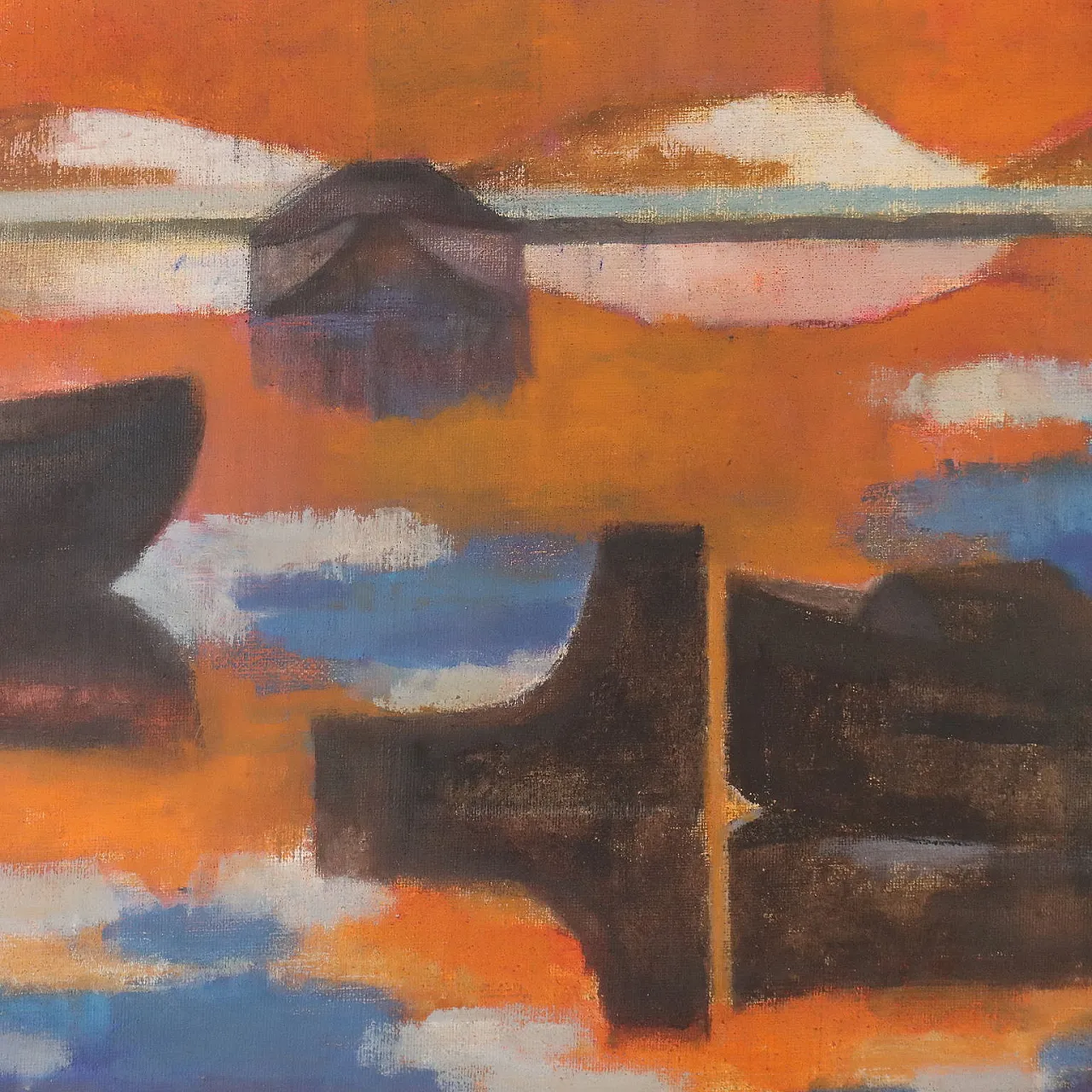 Painting by Attilio Rossi, oil on canvas, 20th century 3