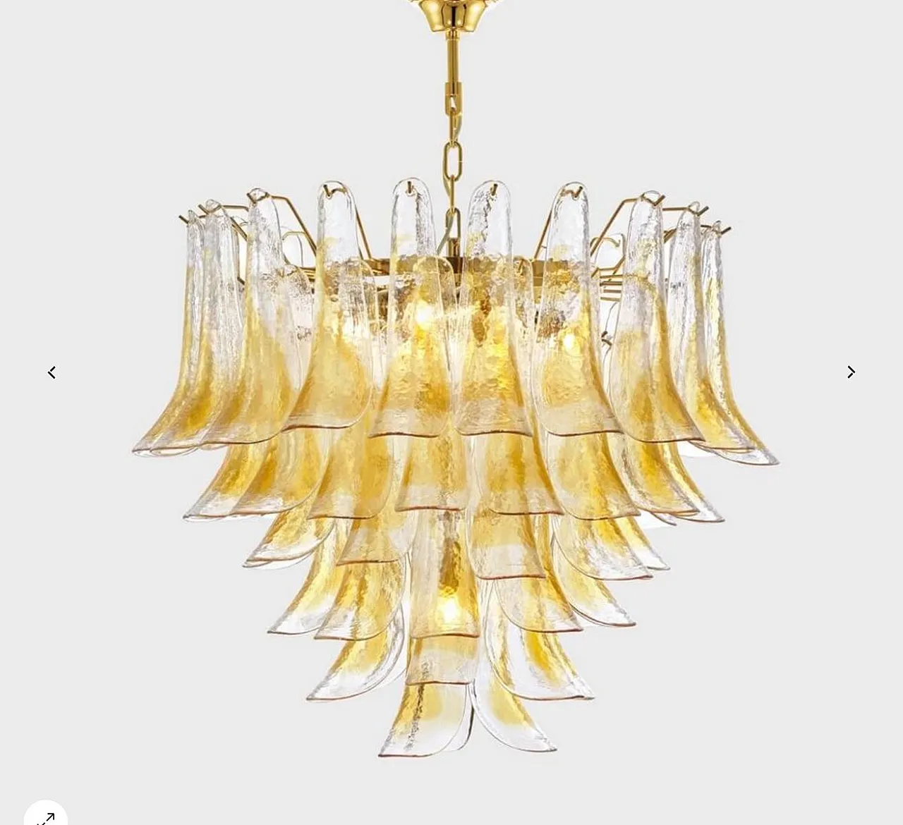 Lampadario in vetro di Mazzega, anni '70 2
