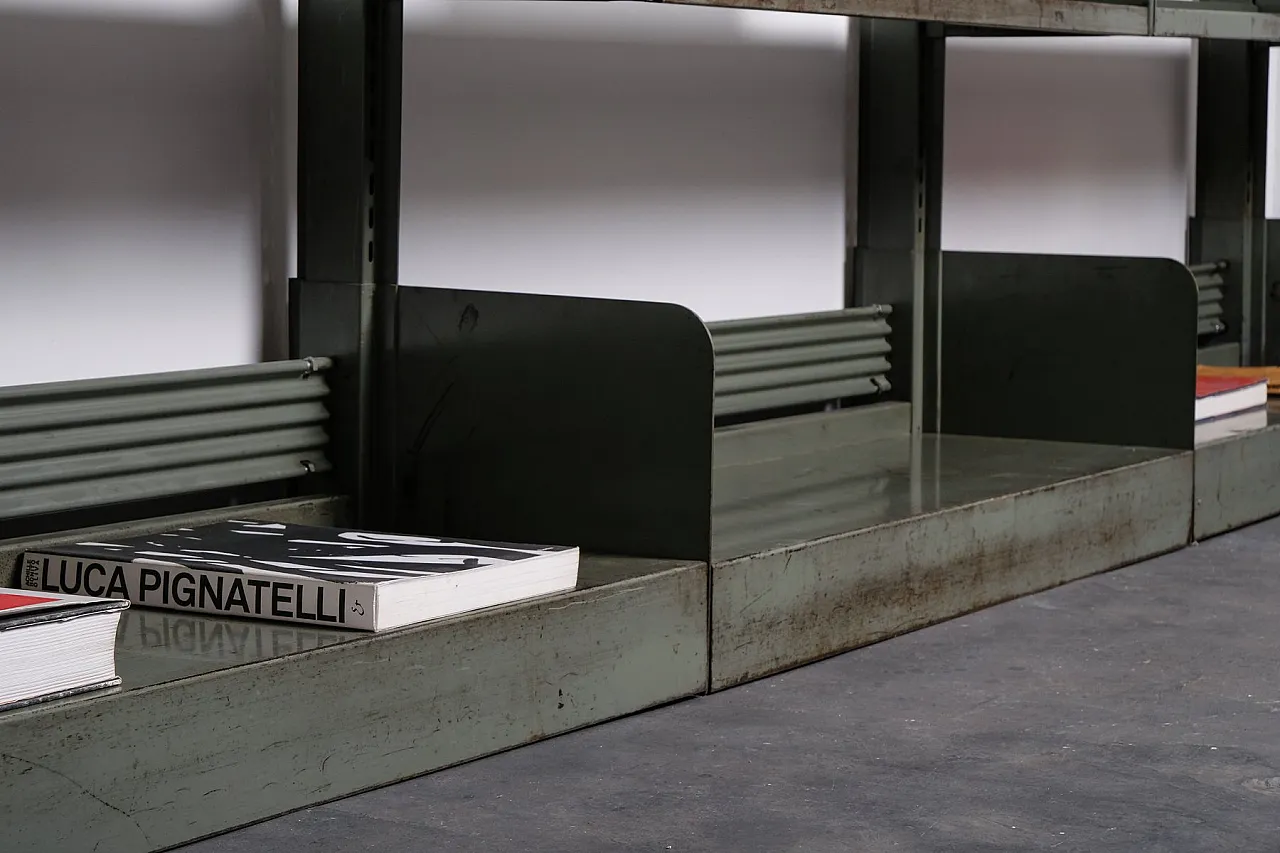 Large Industrial library bookcase, 1960s 16