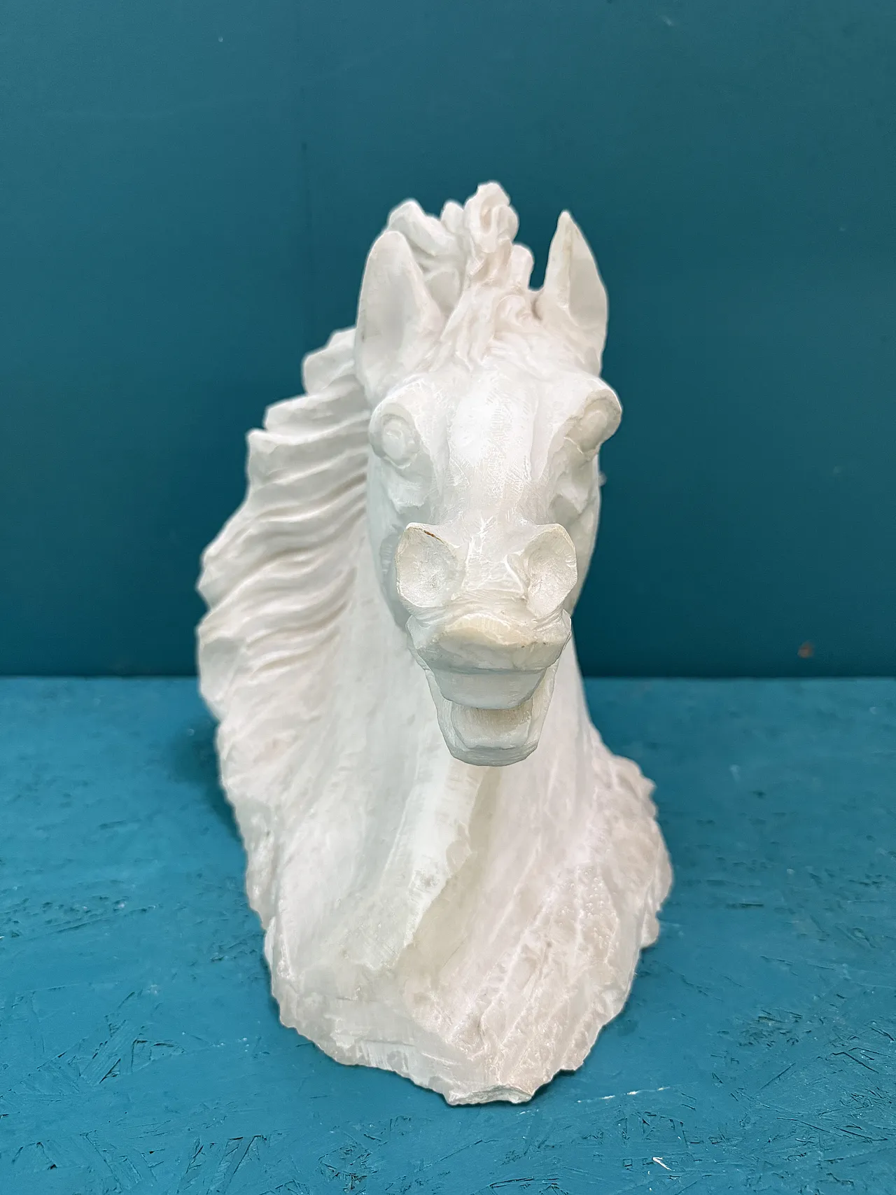 Alabaster horse's head sculpture, 20th century 5