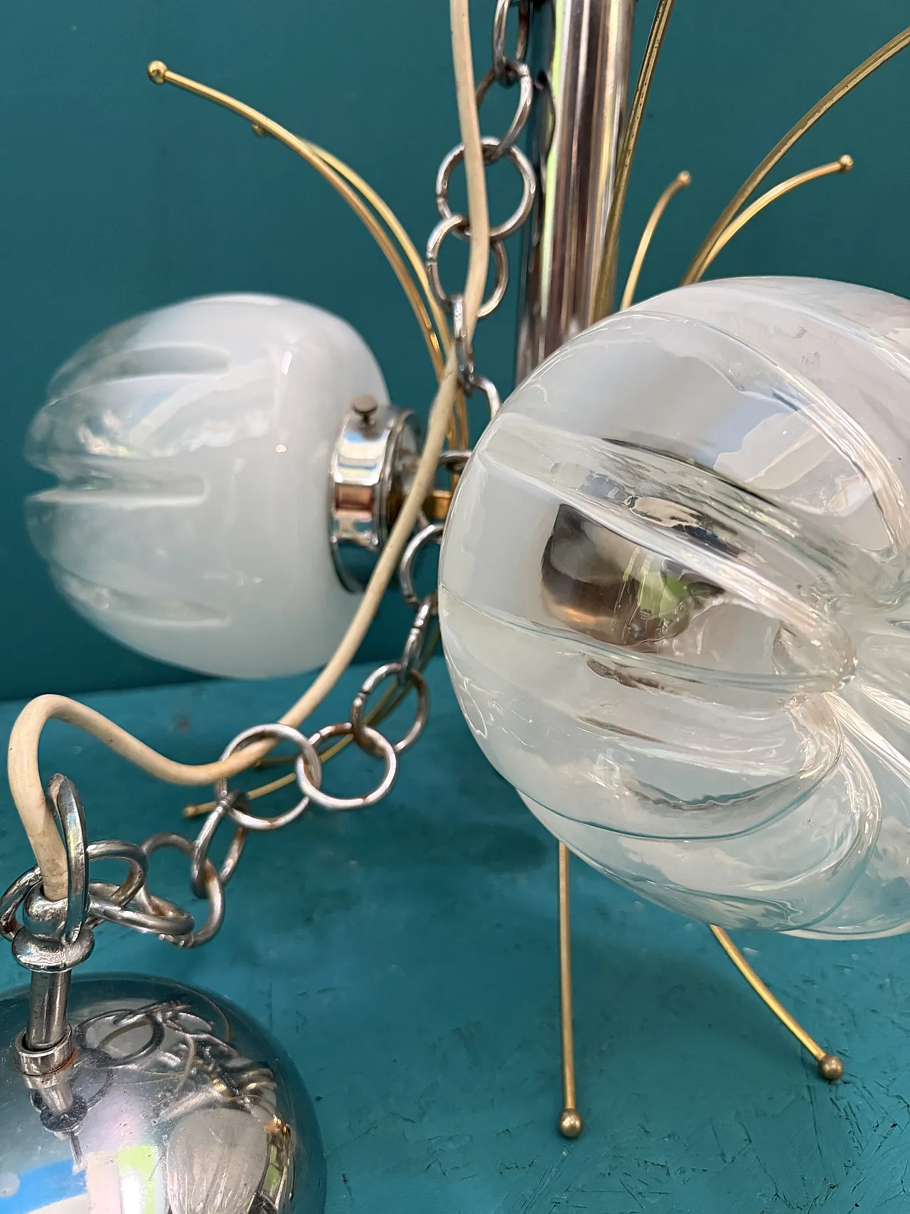 Lampadario Chandelier Mazzega Murano anni '70 3