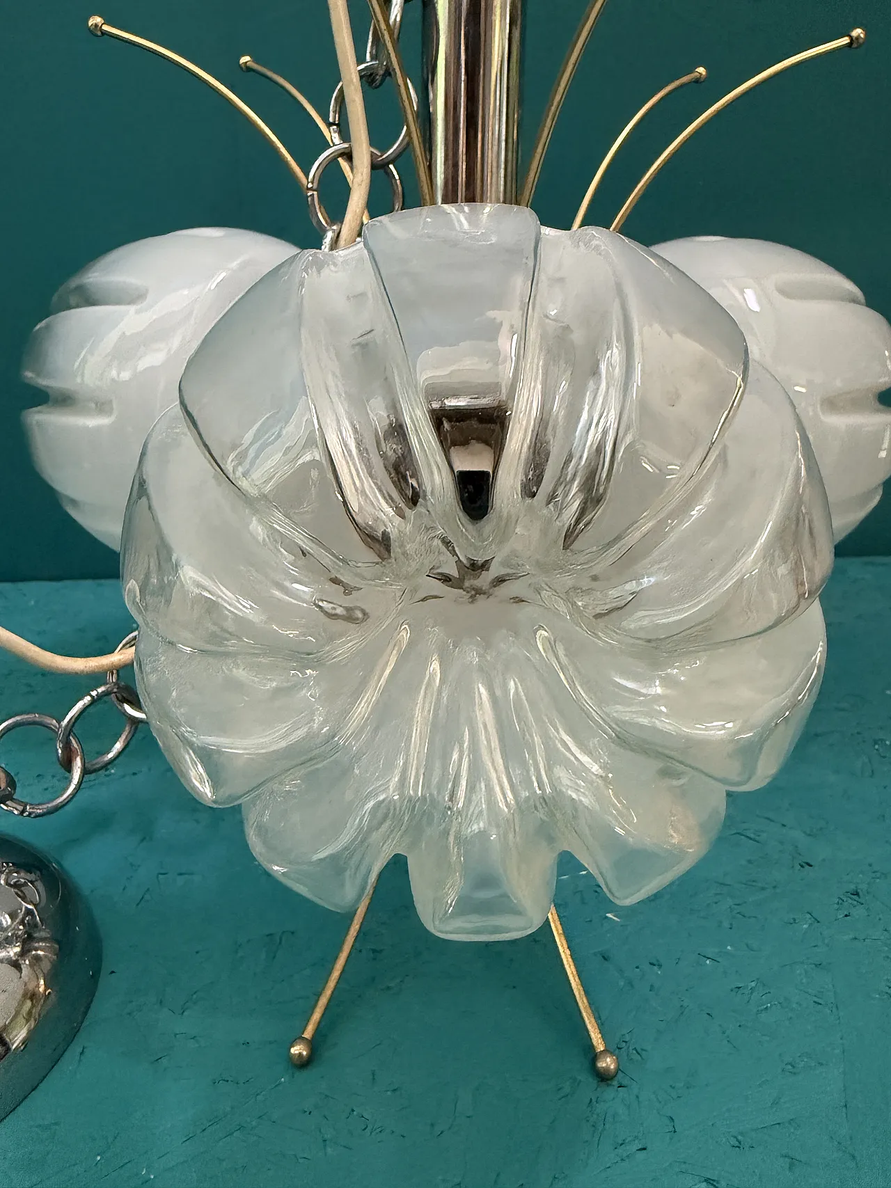 Lampadario Chandelier Mazzega Murano anni '70 5