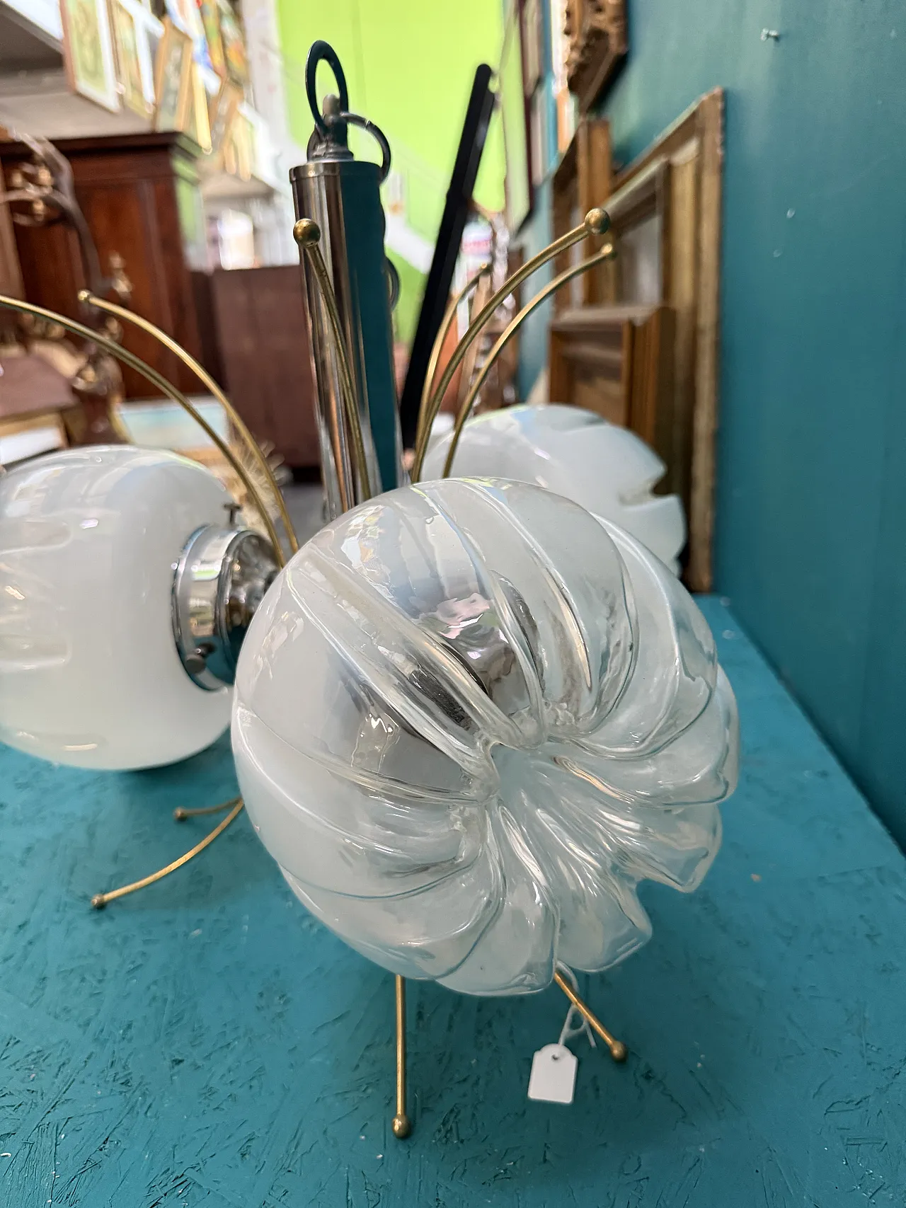 Lampadario Chandelier Mazzega Murano anni '70 11
