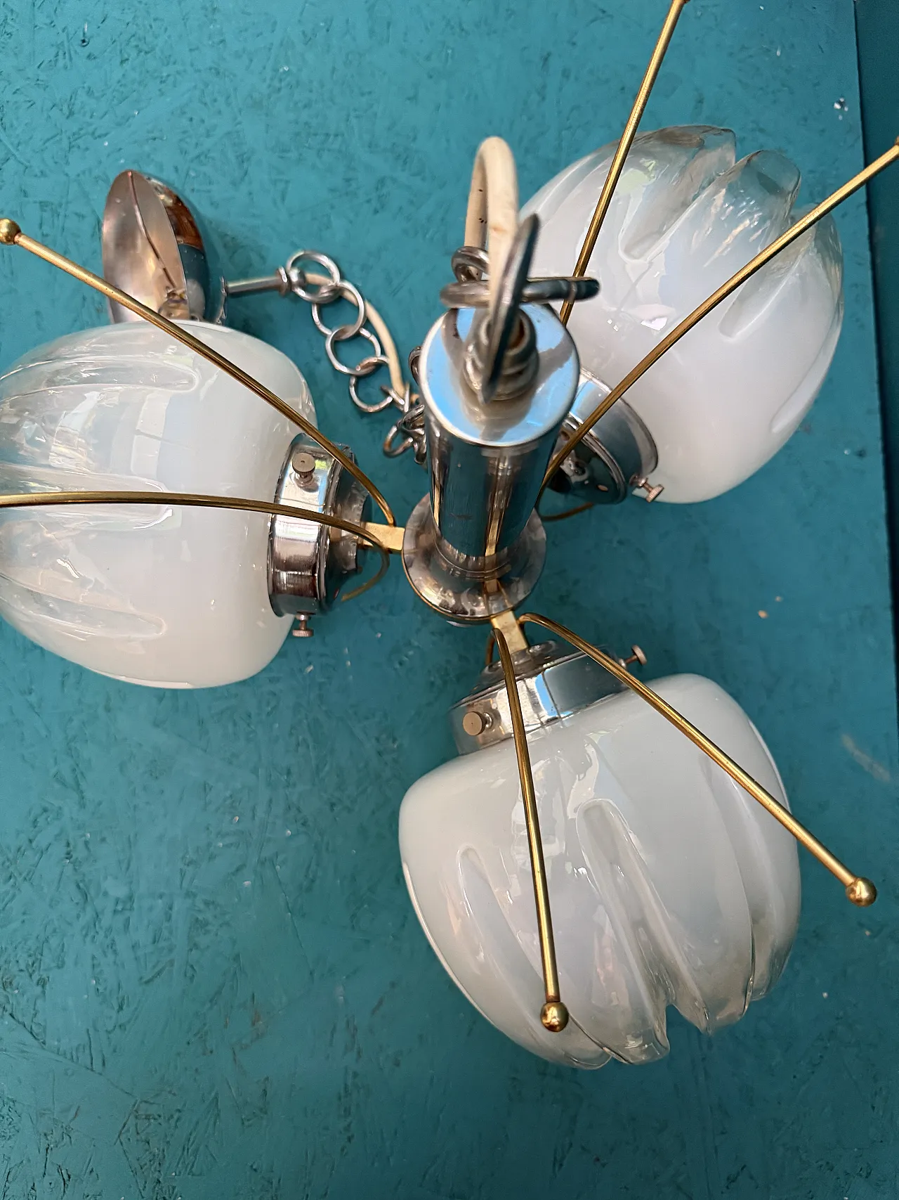 Lampadario Chandelier Mazzega Murano anni '70 12