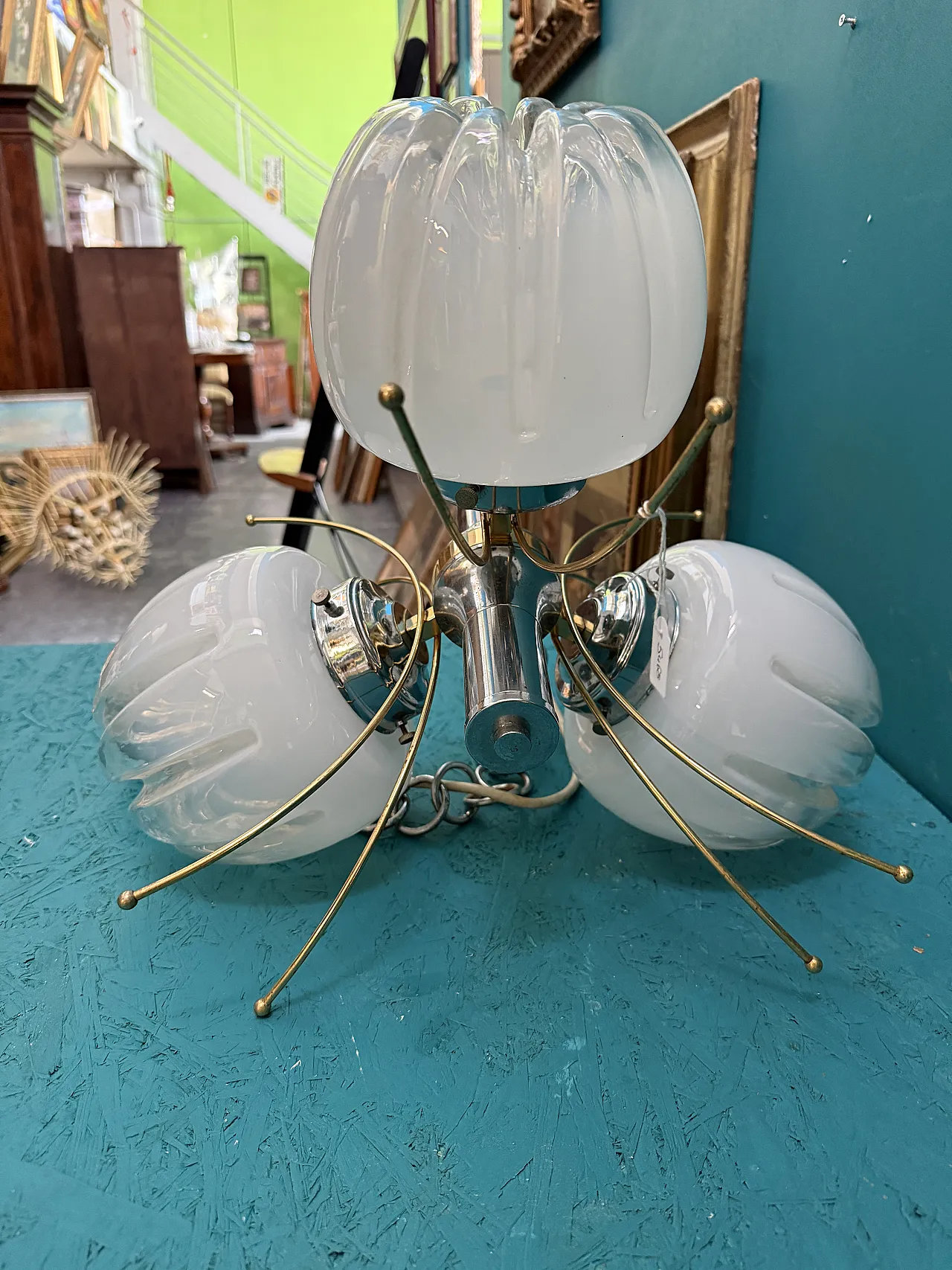Lampadario Chandelier Mazzega Murano anni '70 13