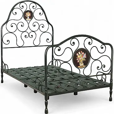 Letto singolo in ferro battuto, '800