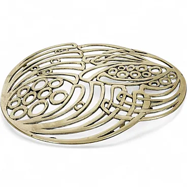 Brass trivet with Art Nouveau decoration, 1920s