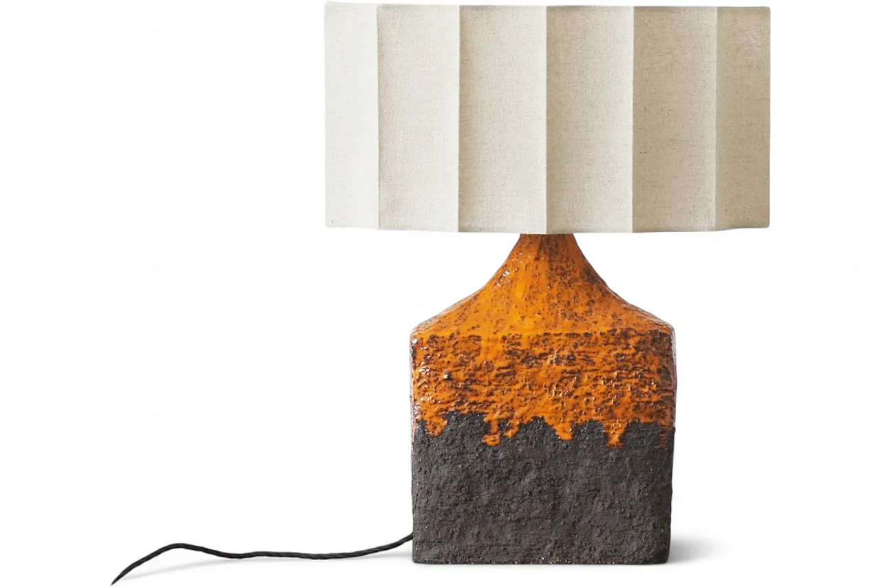 Brutalist ceramic lamp, 1970s 4