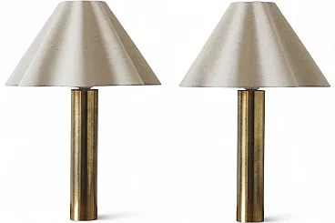 Pair of Scandinavian brass table lamp, 1960s
