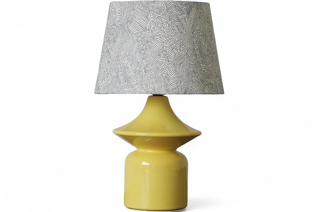 Yellow ceramic table lamp by Hasle Keramik, 1970s 7