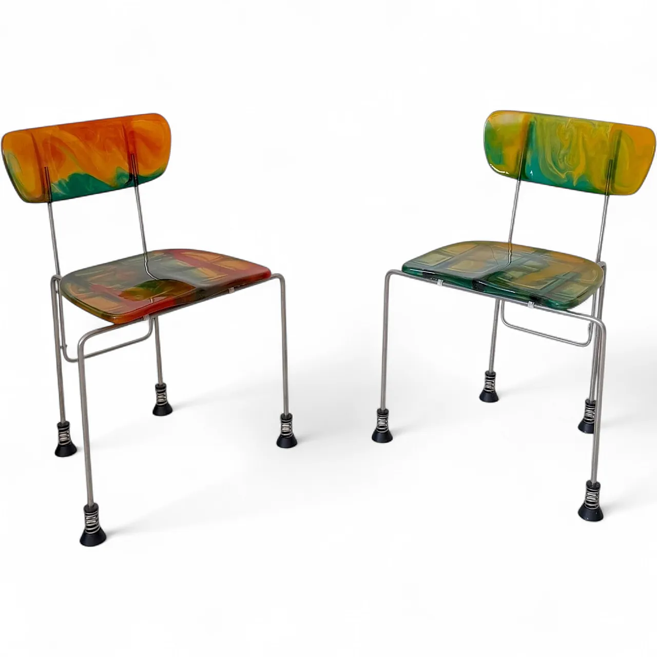 Gaetano Pesce, pair of chairs mod. 543 Broadway by Bernini, 1990s 13