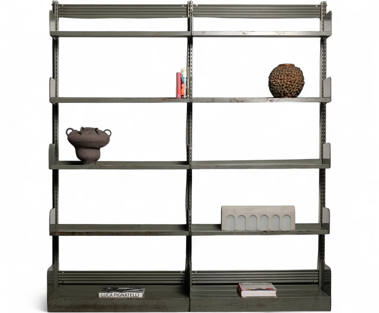 Industrial bookcase in iron, 1960s 13
