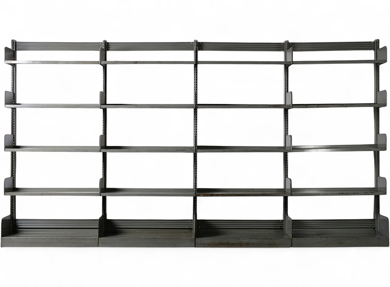 Large Industrial library bookcase, 1960s 17