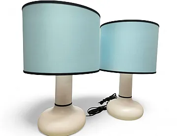 Coppia di lampade da tavolo blu, anni '70