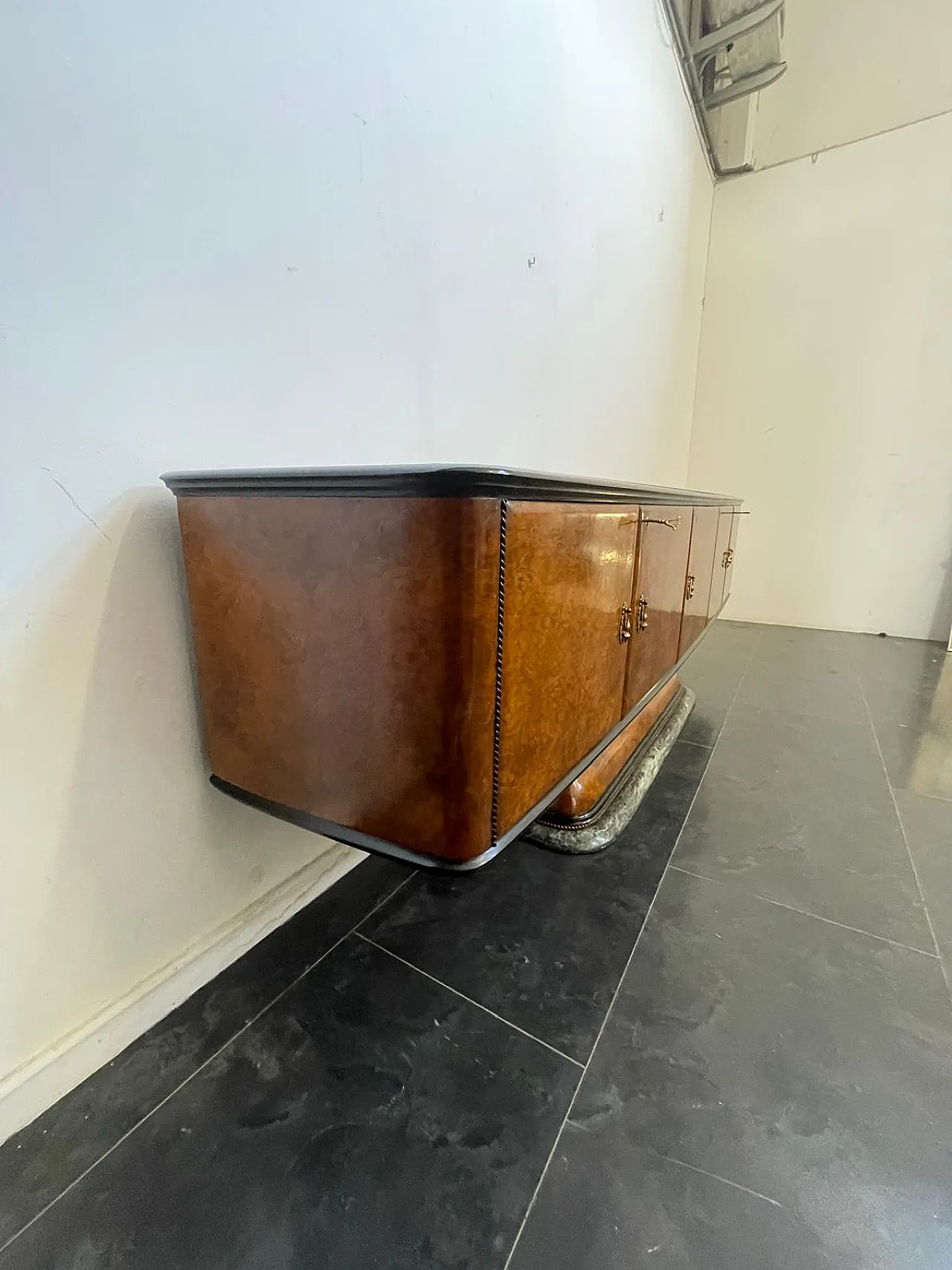 Art Deco Sideboard with Goblet Stand and Marble Base by Osvaldo Borsan 4