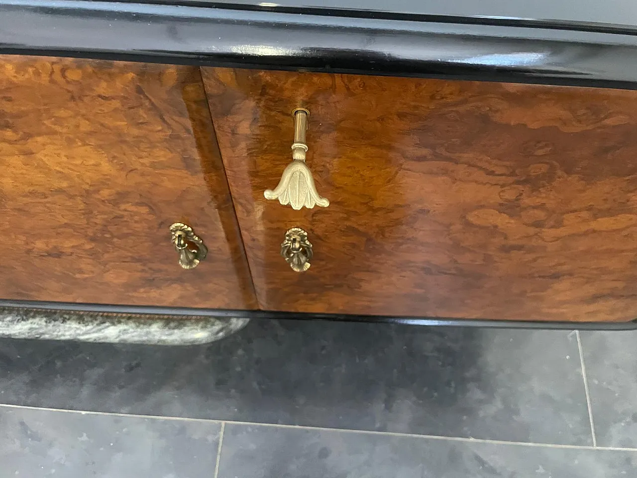 Art Deco Sideboard with Goblet Stand and Marble Base by Osvaldo Borsan 8