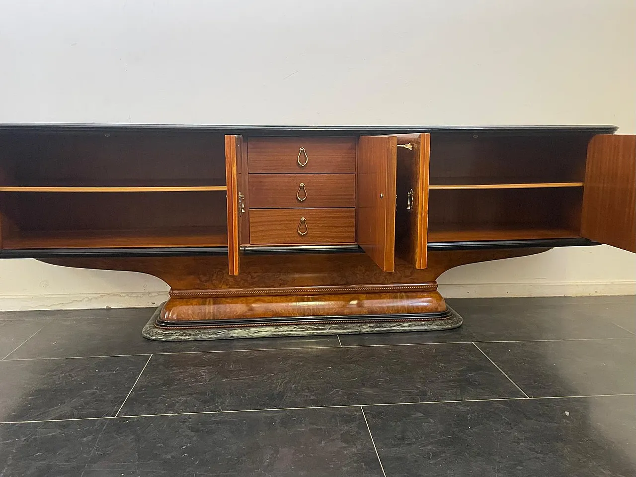 Art Deco Sideboard with Goblet Stand and Marble Base by Osvaldo Borsan 11