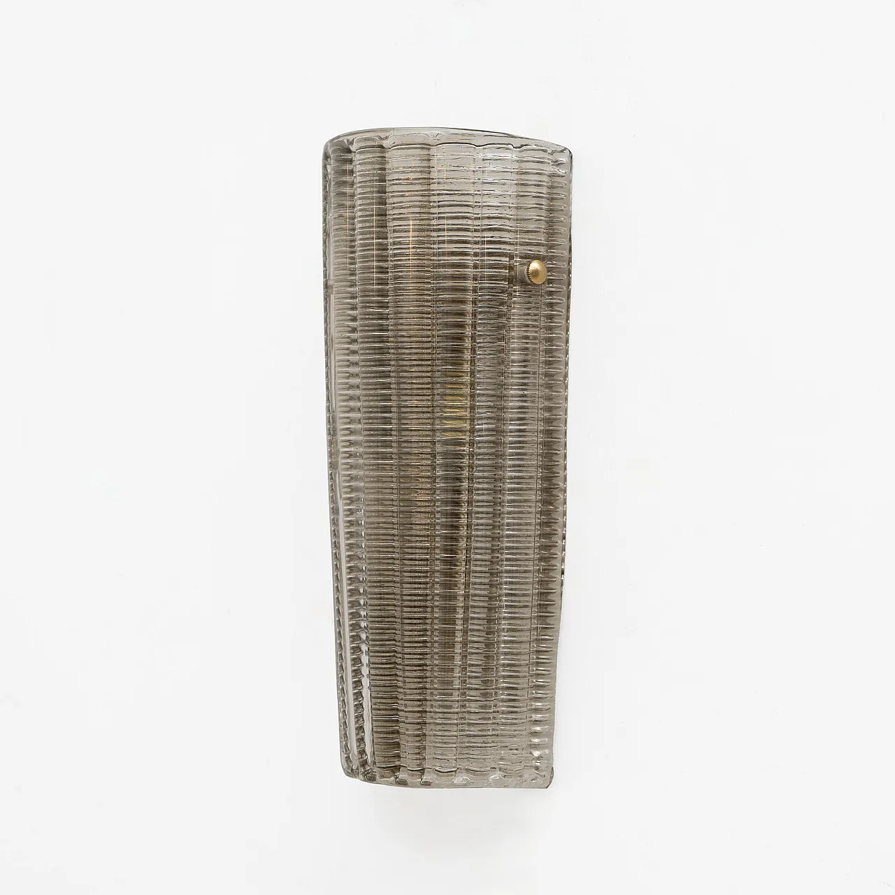 Pair of Murano glass wall sconces Smoked glass and brass, 2000s 3