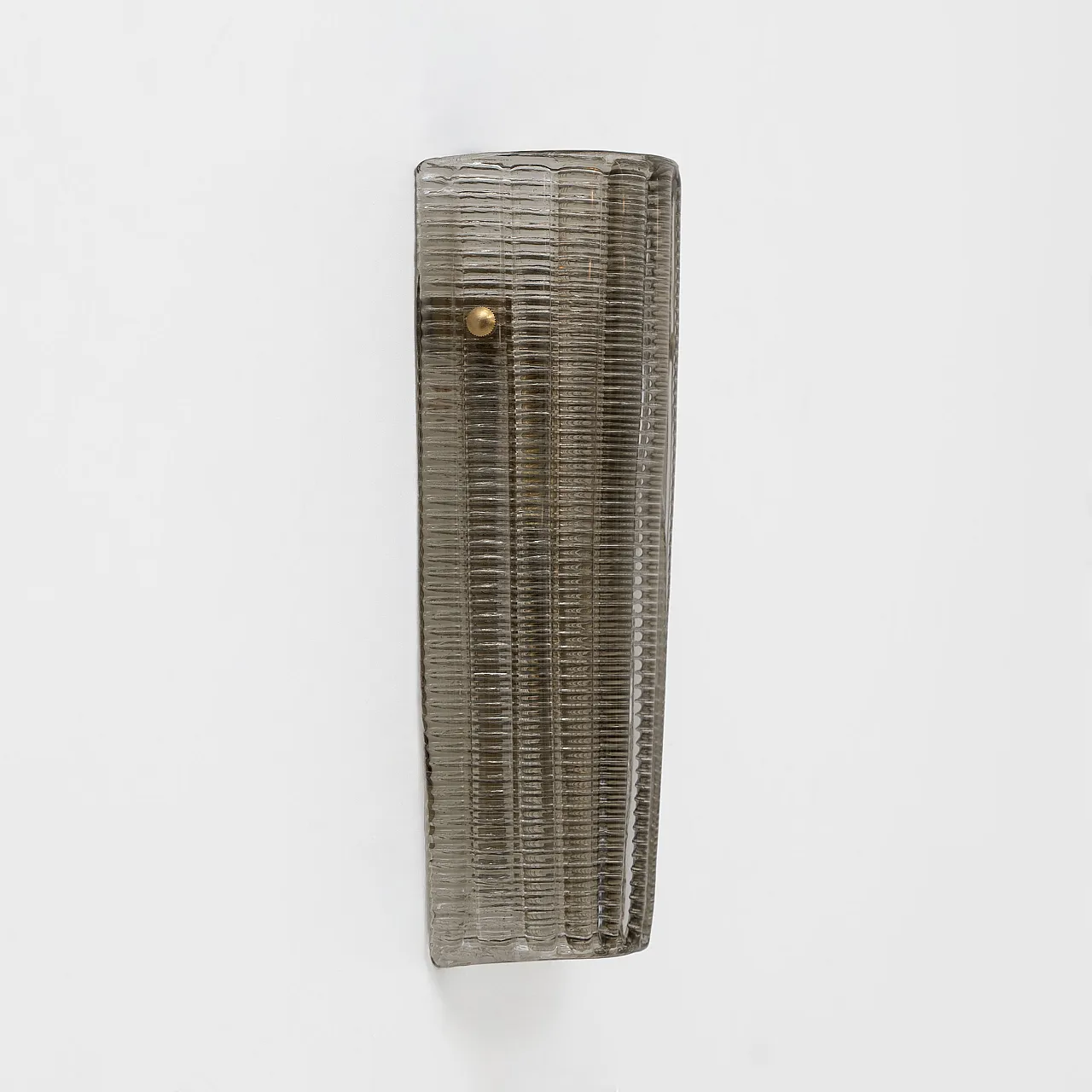 Pair of Murano glass wall sconces Smoked glass and brass, 2000s 4