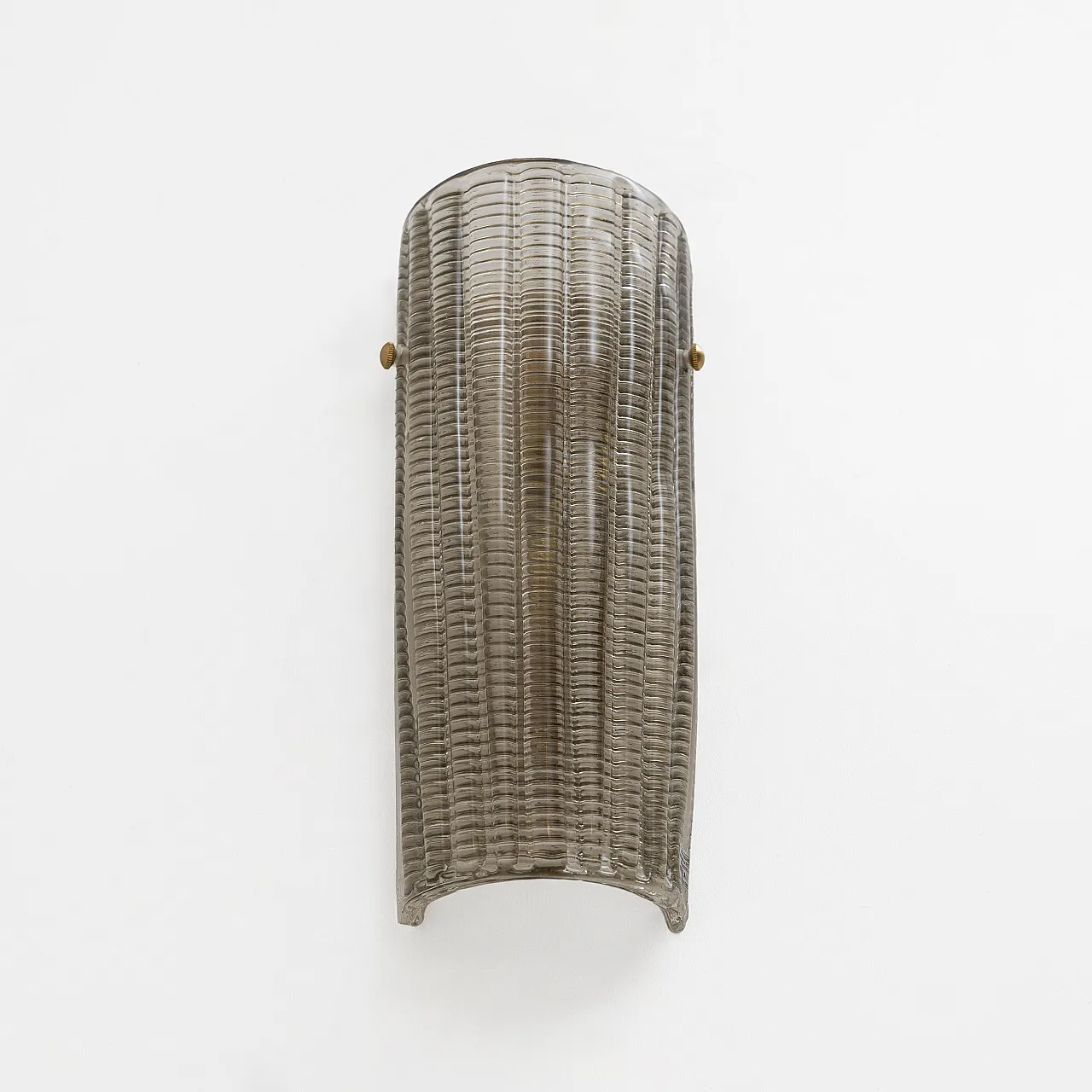 Pair of Murano glass wall sconces Smoked glass and brass, 2000s 6