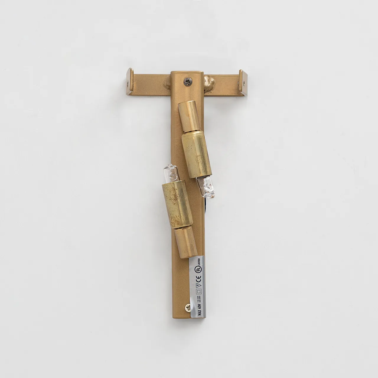 Pair of Murano glass wall sconces Smoked glass and brass, 2000s 8